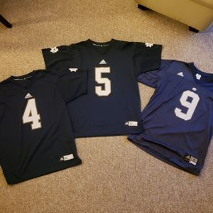 Lot of Adidas youth football jerseys Notre Dame